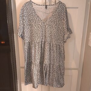 Women's Blue and White Mini Dress